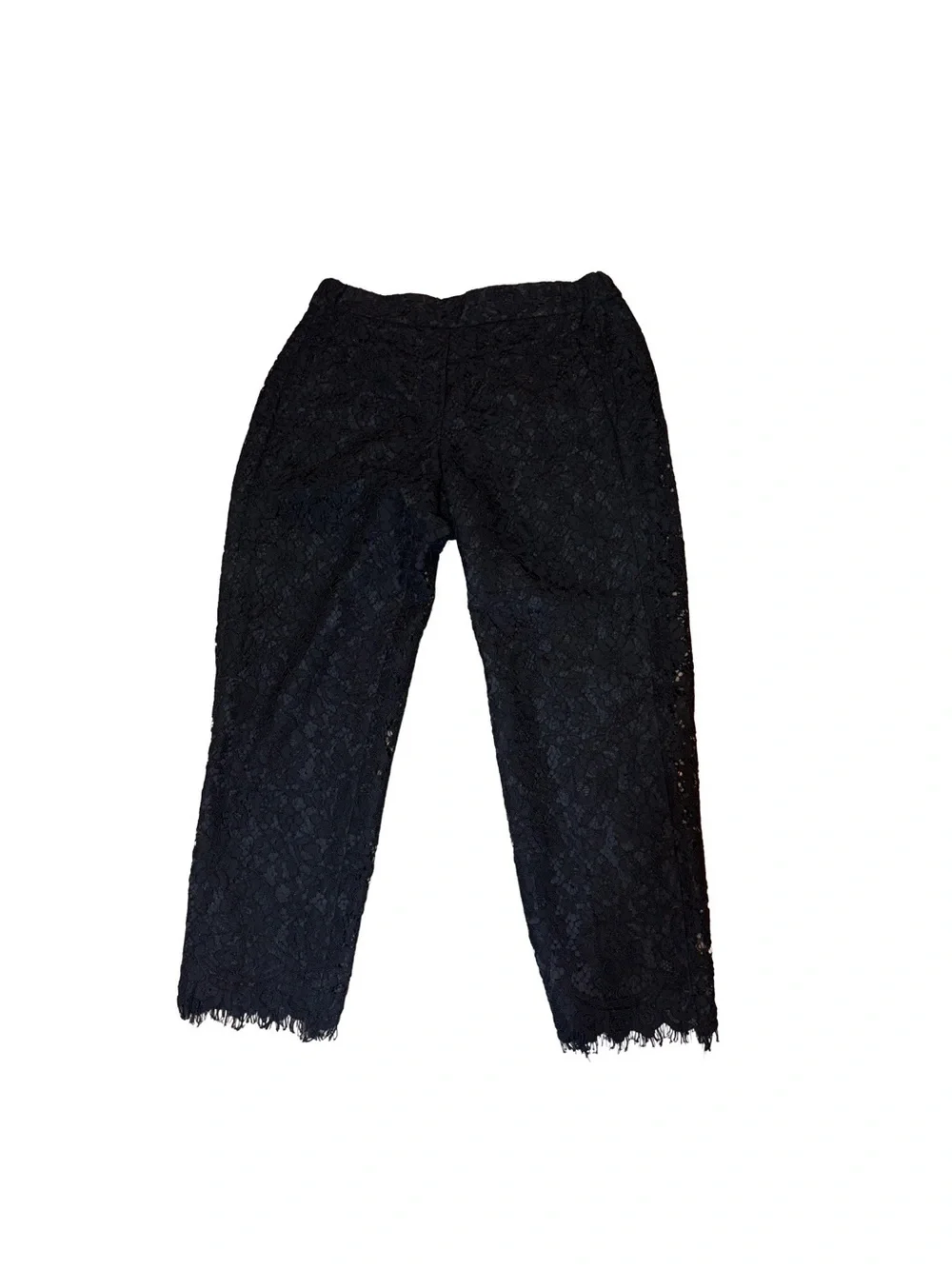 J Crew Black Lace Cropped Pants. 2P